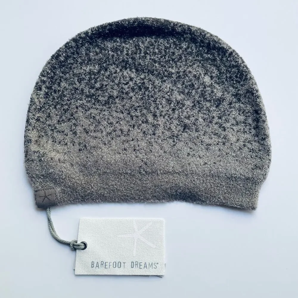 Barefoot Dreams Confetti Beanie Storm Gray Dark Brown Cozychic Lite NEW
